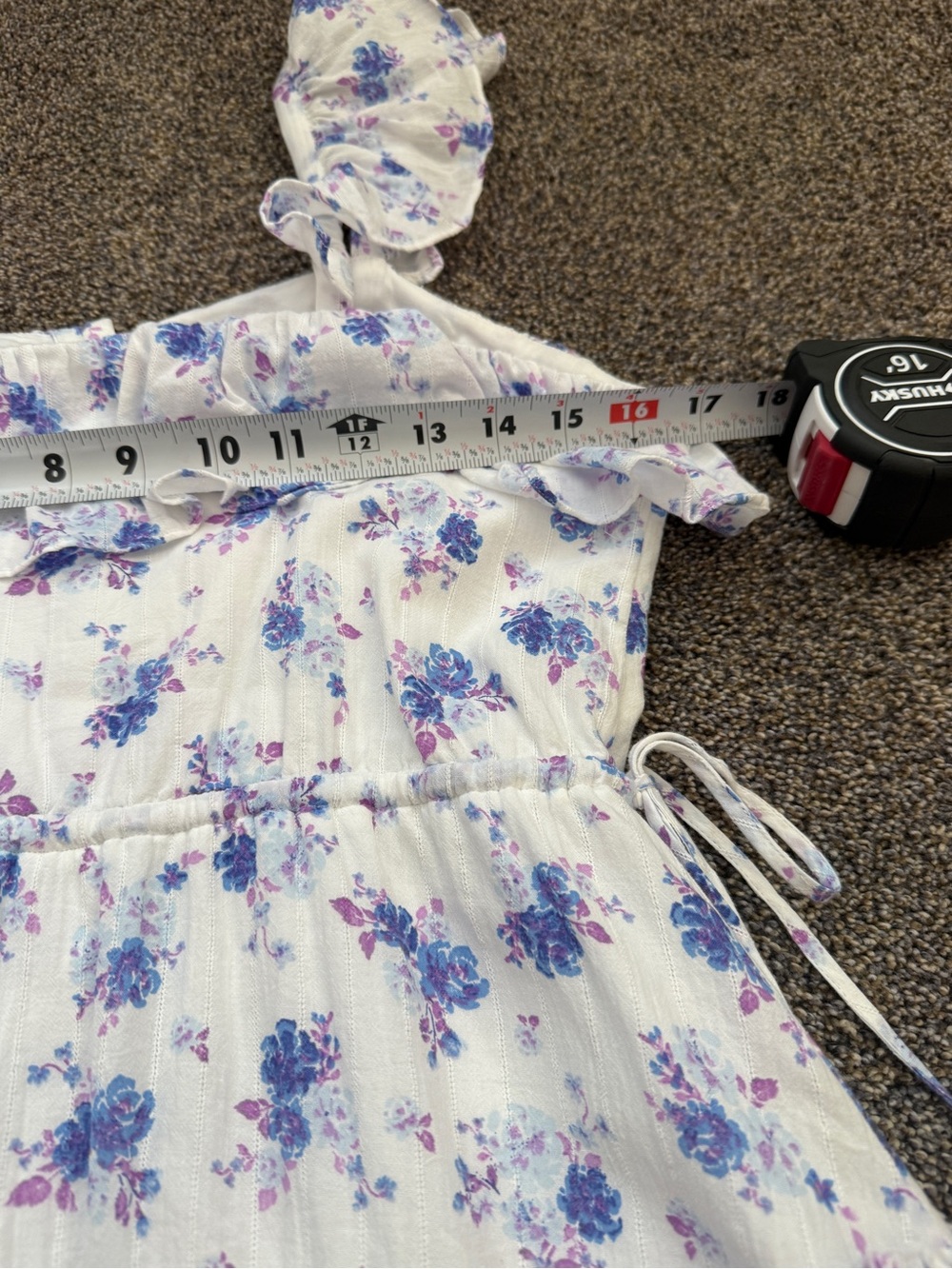 LoveShackFancy White Floral Ruffled Mini Dress - Picture 9 of 10